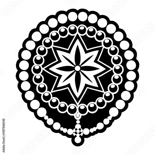 A glyph style icon of beads tattoo