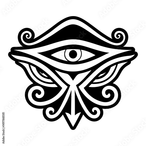 A filled style icon showing horus eye tattoo