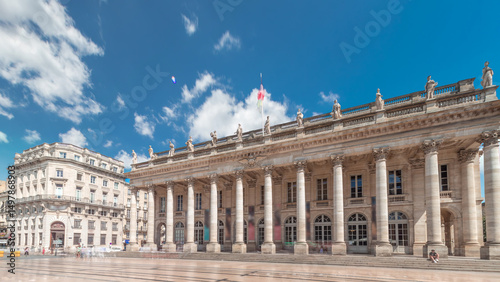 Grand Theatre de Bordeaux timelapse hyperlapse in France, home to the Opera National