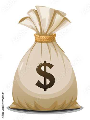 Money Bag Dollar Vector Illustration