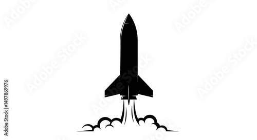 space rocket isolated on black