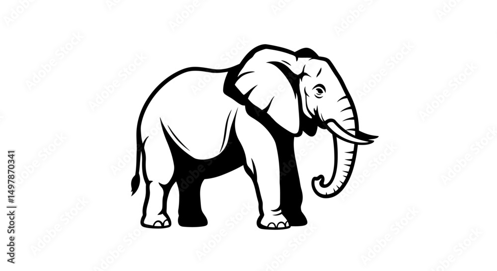 Obraz premium elephant silhouette vector