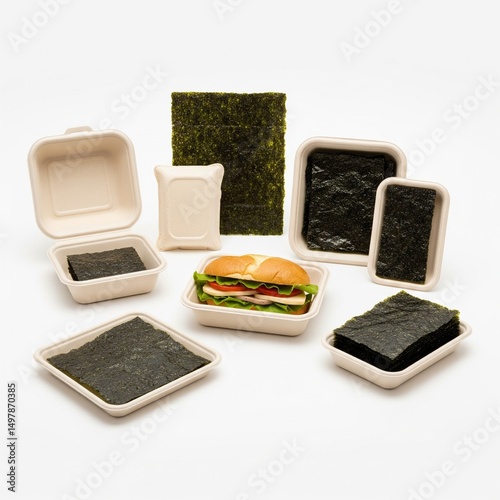 Eco Packaging from Seaweed Minimalist Sustainable Food Container