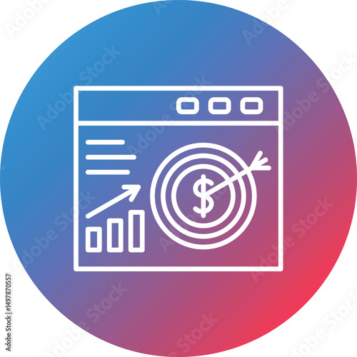 SEO Target Line Gradient Circle Background Icon