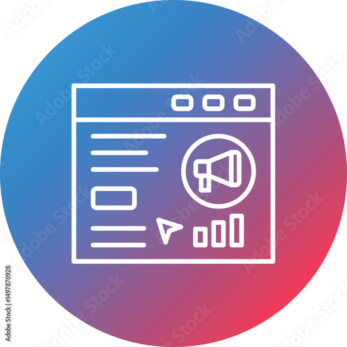 SEM Line Gradient Circle Background Icon