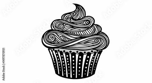 vector illustration of a cupcake