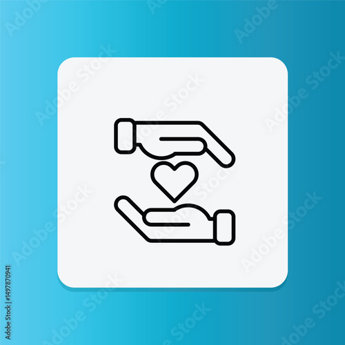 Two hands holding a heart, representing care, giving back, and ethical values.
