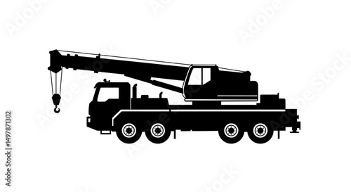 heavy duty truck illustration in black and white