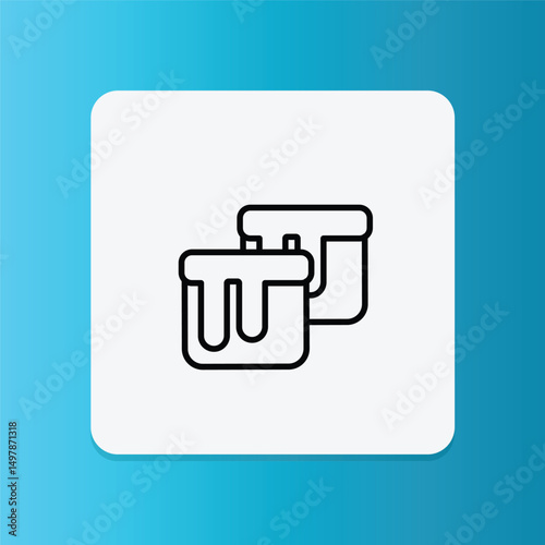 Caramel cube and pouring icon, symbolizing sweet, rich, handmade caramel.