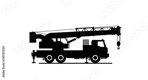 heavy duty truck illustration in black and white