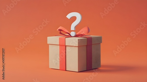 Mystery gift box surprise present question mark