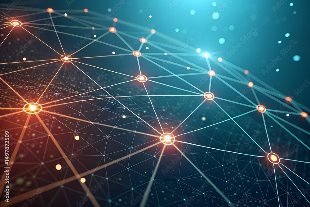 Fototapeta premium Abstract network connection background digital technology and science