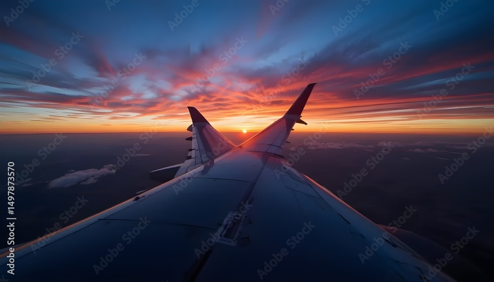Experiencing a breathtaking sunrise over clouds from an airplane window a symbol of adventure and new beginnings with Experiencing a breathtaking sunrise over clouds from an airplane window a symbol of adventure and new beginnings with
