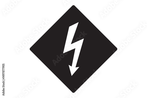 Warning sign. Dangerous electrical voltage icon set. High voltage sign. High voltage sign set, danger of electricity icons. Electrical hazard sign. Danger electricity symbol.  