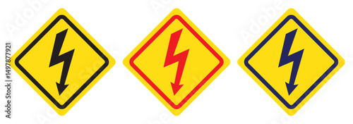 Warning sign. Dangerous electrical voltage icon set. High voltage sign. High voltage sign set, danger of electricity icons. Electrical hazard sign. Danger electricity symbol. Free Download Warning sign. Dangerous electrical voltage icon set. High voltage sign. High voltage sign set, danger of electricity icons. Electrical hazard sign. Danger electricity symbol. - GFXLoad