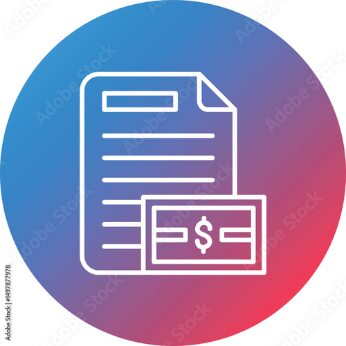 Expenses Line Gradient Circle Background Icon