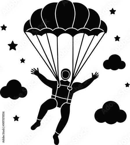 silhouette of a parachute