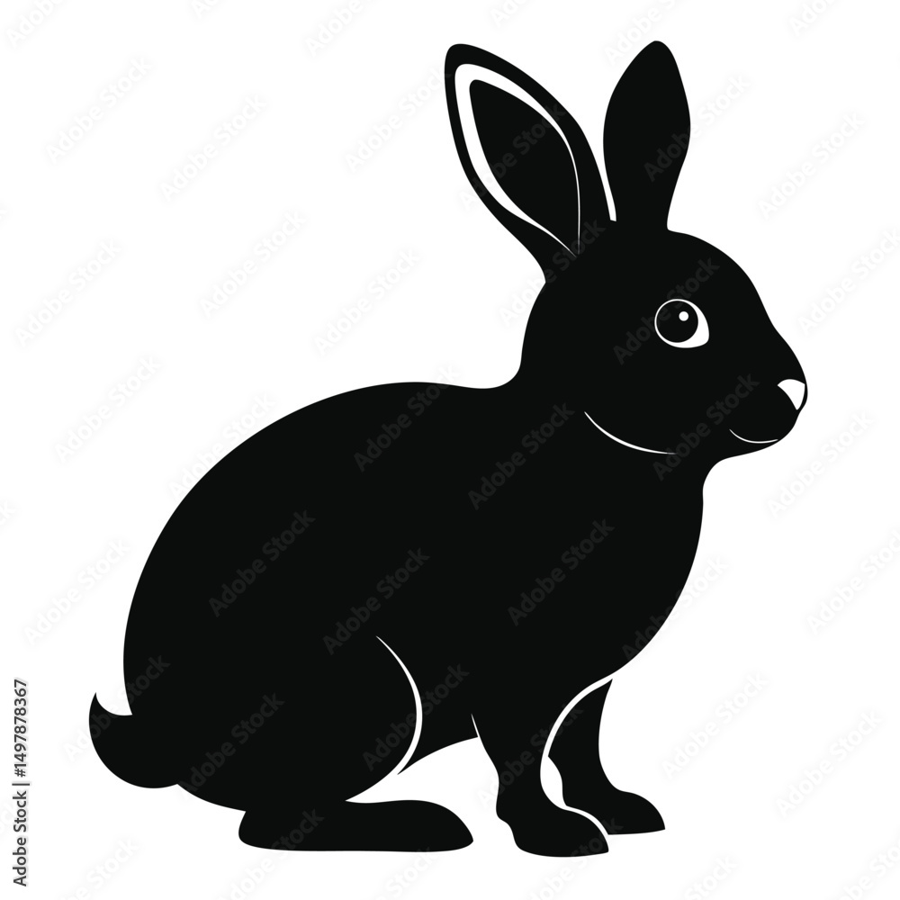 Obraz premium silhouette rabbit on white background