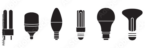 A set of light bulb icon . featuring different types of light bulbs and illuminating symbols  . eps 10 