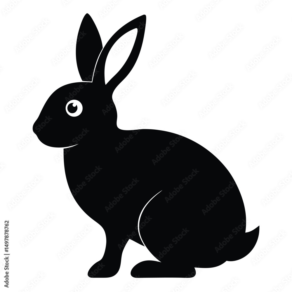Obraz premium silhouette rabbit on white background