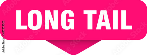 long tail sticker. long tail sign on transparent background