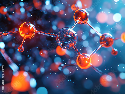 Colorful Molecular Structures in Abstract Background