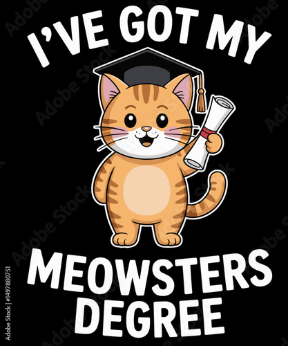 Meowster Graduation for Graduates Funny Masters Degree