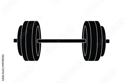  barbell strength training silhouette