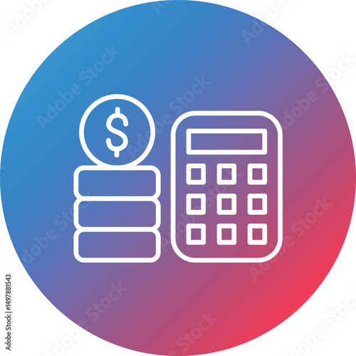 Costs Line Gradient Circle Background Icon