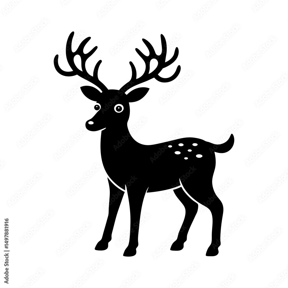 Obraz premium christmas reindeer vector art silhouette