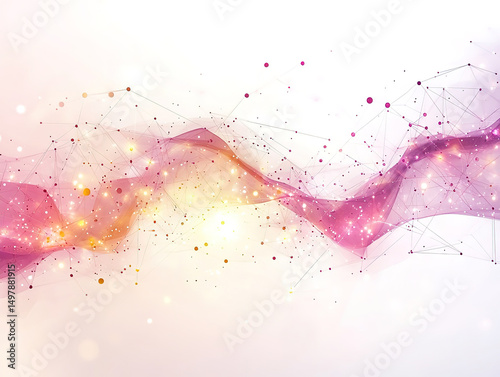 Abstract Flowing Waves in Pink and Purple