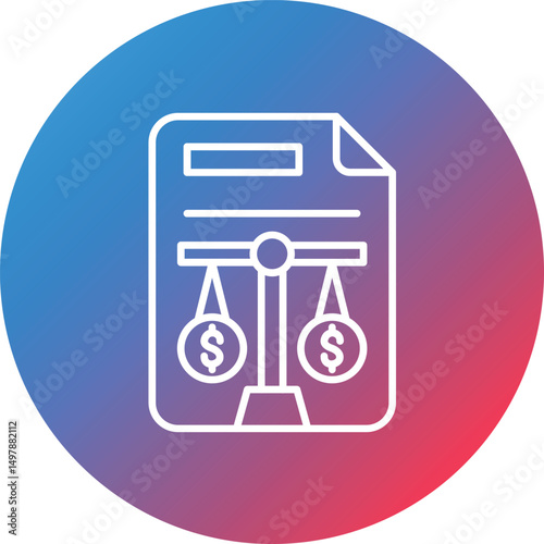 Balance Sheet Line Gradient Circle Background Icon