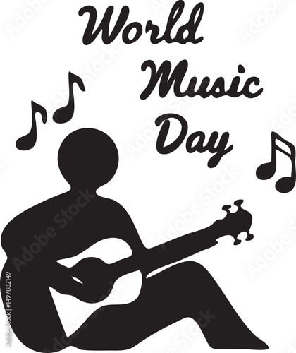  World Music Day Guitar Player Icon