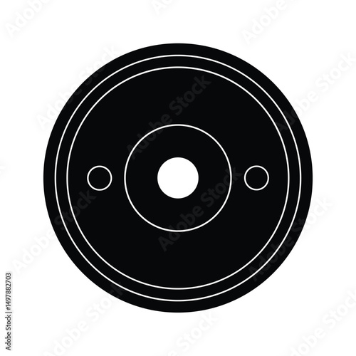 Round weight plate gym equipment silhouette
