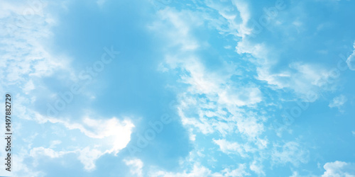 sunny sky blue light watercolor background. Aquarelle painting brush effect card paper textured canvas cloudy smoke space for text, entertaining card, template. aquamarine color graphics illustration