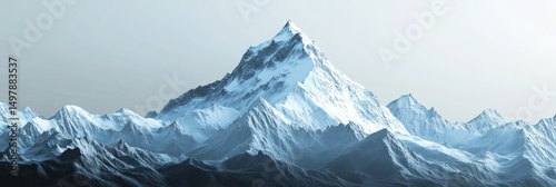 Digital Representation of Everest and Himalayan Peaks with Topographic Details and Grid Overlay