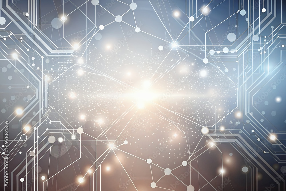 Obraz premium Abstract Technology Background Network Connections and Data Flow
