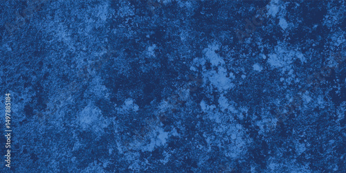 Richly textured painting with blue hues and a focal light area drawing the eye inward


