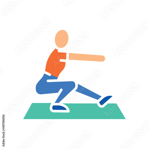 pistol squats color flat icon for digital and print projects.