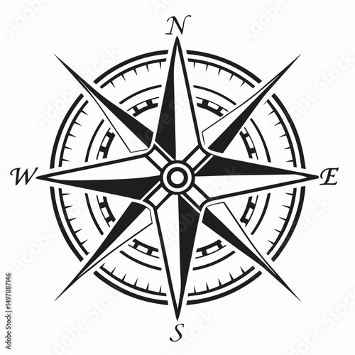 compass rose vector
