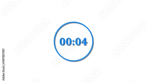 4 Seconds countdown Royal blue color 4k illustration. 4 seconds timer icon 4k illustration on white background.
