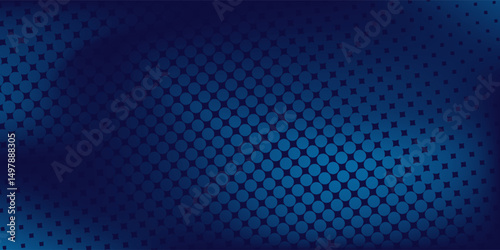 Abstract blue wavy halftone background. Dot pop art sport style modern