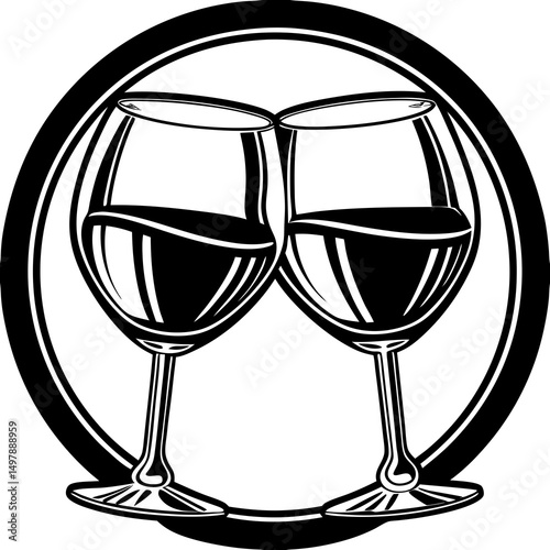 vector illustration of two glasses