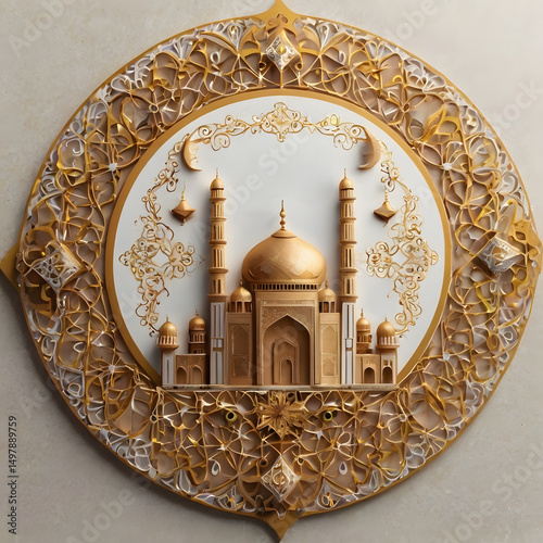 Eid card template photo