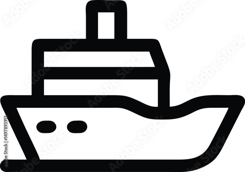 Cargo ship vessel boat maritime transportation icon