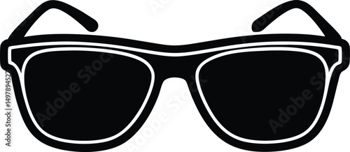Stylish black sunglasses icon simple design summer fashion