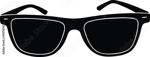 Stylish black sunglasses icon simple design