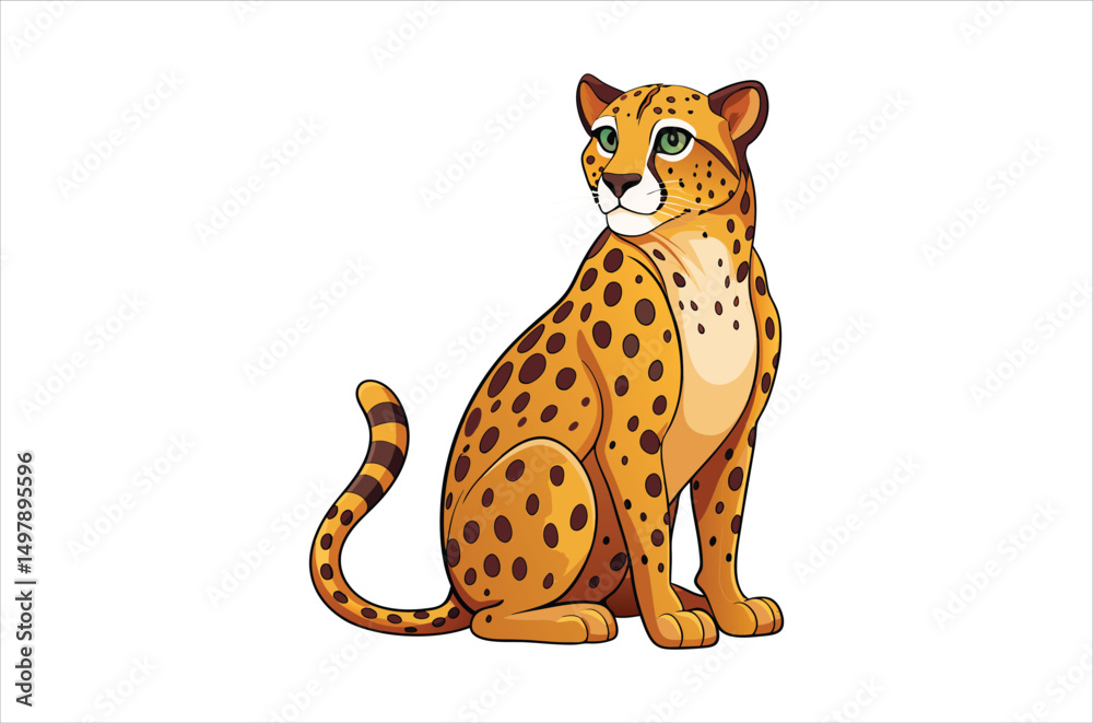 cheetah vector,  icon vector illustration, cheetah silhouette of a cheetah isolated on a white background, eps, png, svg, tiger vector,