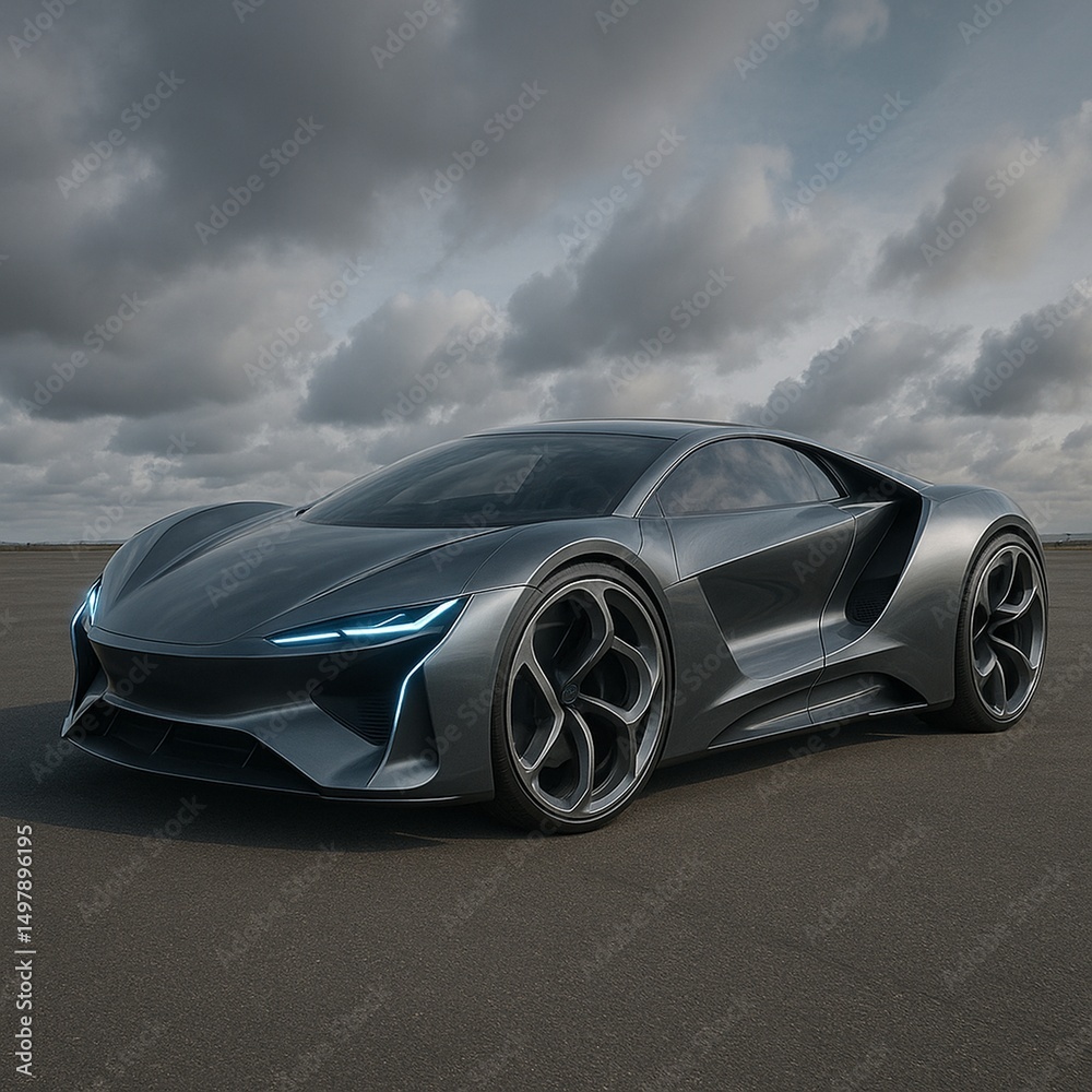 Obraz premium Futuristic 4D Concept Car with Hi-Tech Design in High Resolution