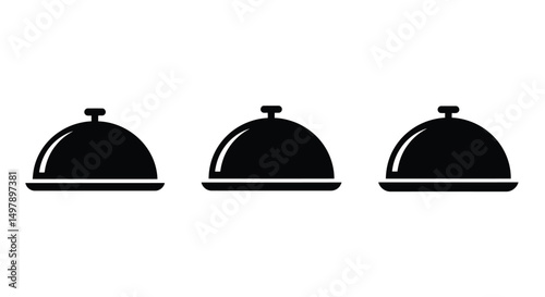 Restaurant Tray icons in outline and stroke versions